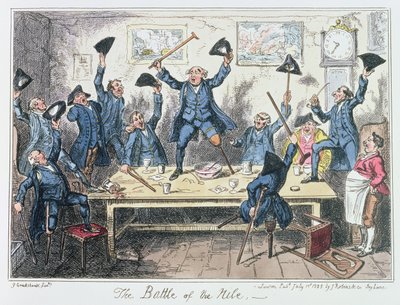 La battaglia del Nilo, pubblicata da James Robins e Co., 1 luglio 1825 da George Cruikshank